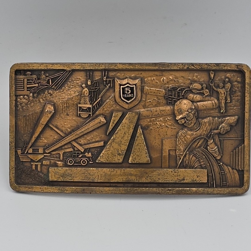 Belt Buckle Brass Robbins Awards 5 Years Service